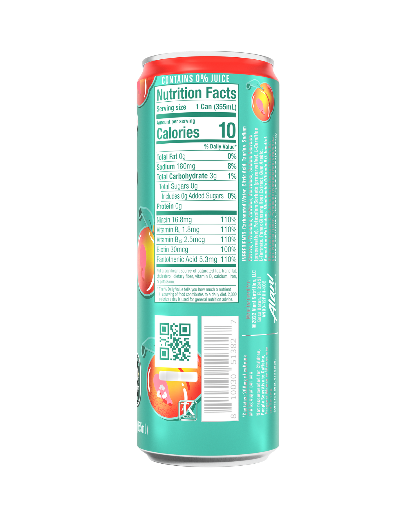 Juicy Peach Energy Drink - 12-Pack