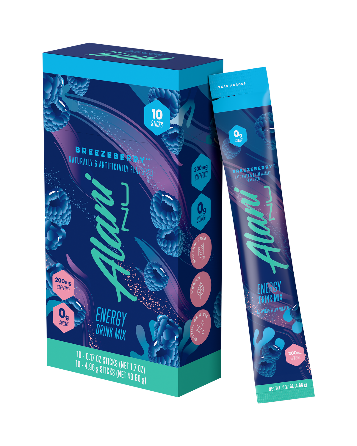 Breezeberry Powdered Energy Sticks - 10-Pack