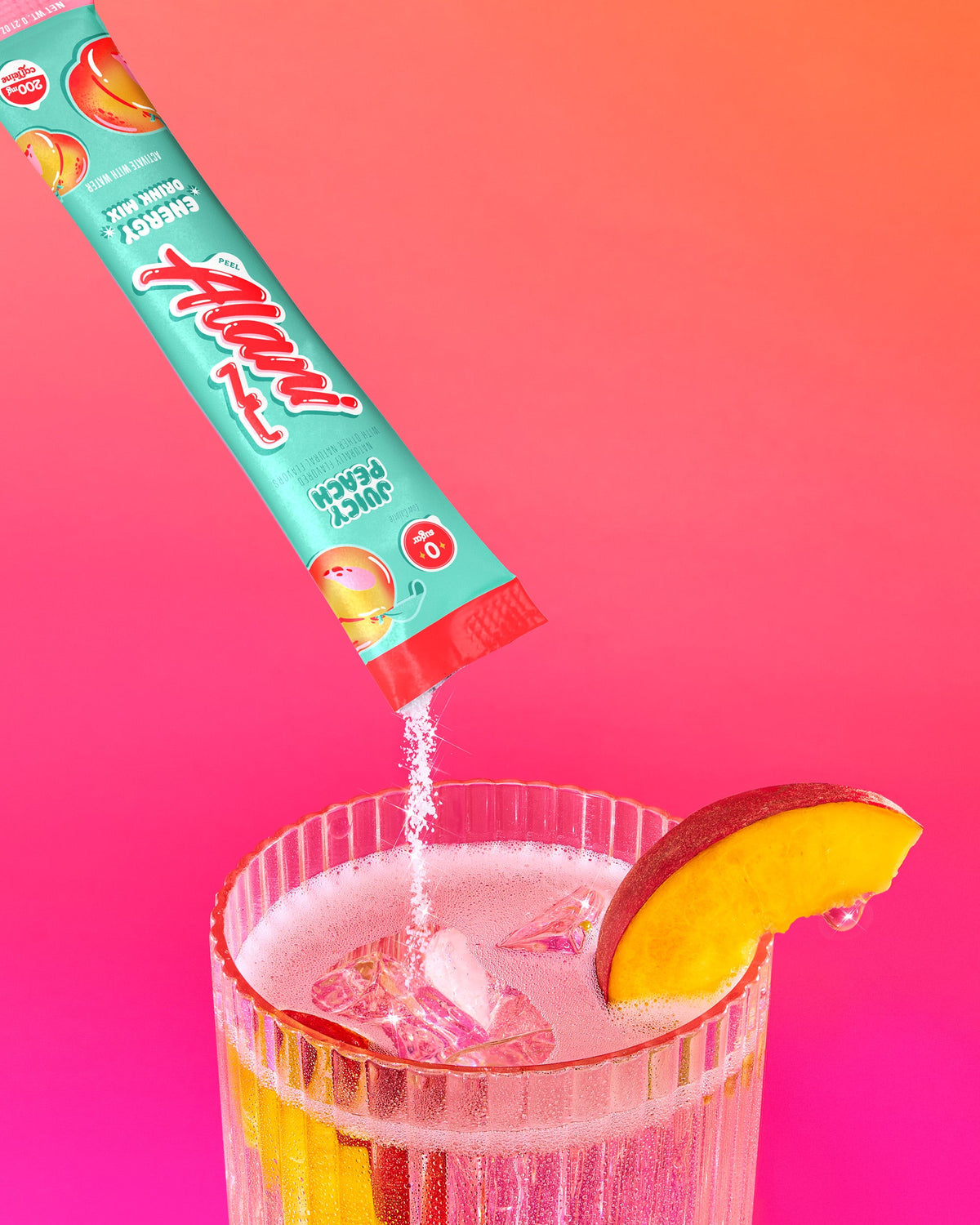 Juicy Peach Powdered Energy Sticks - 10-Pack