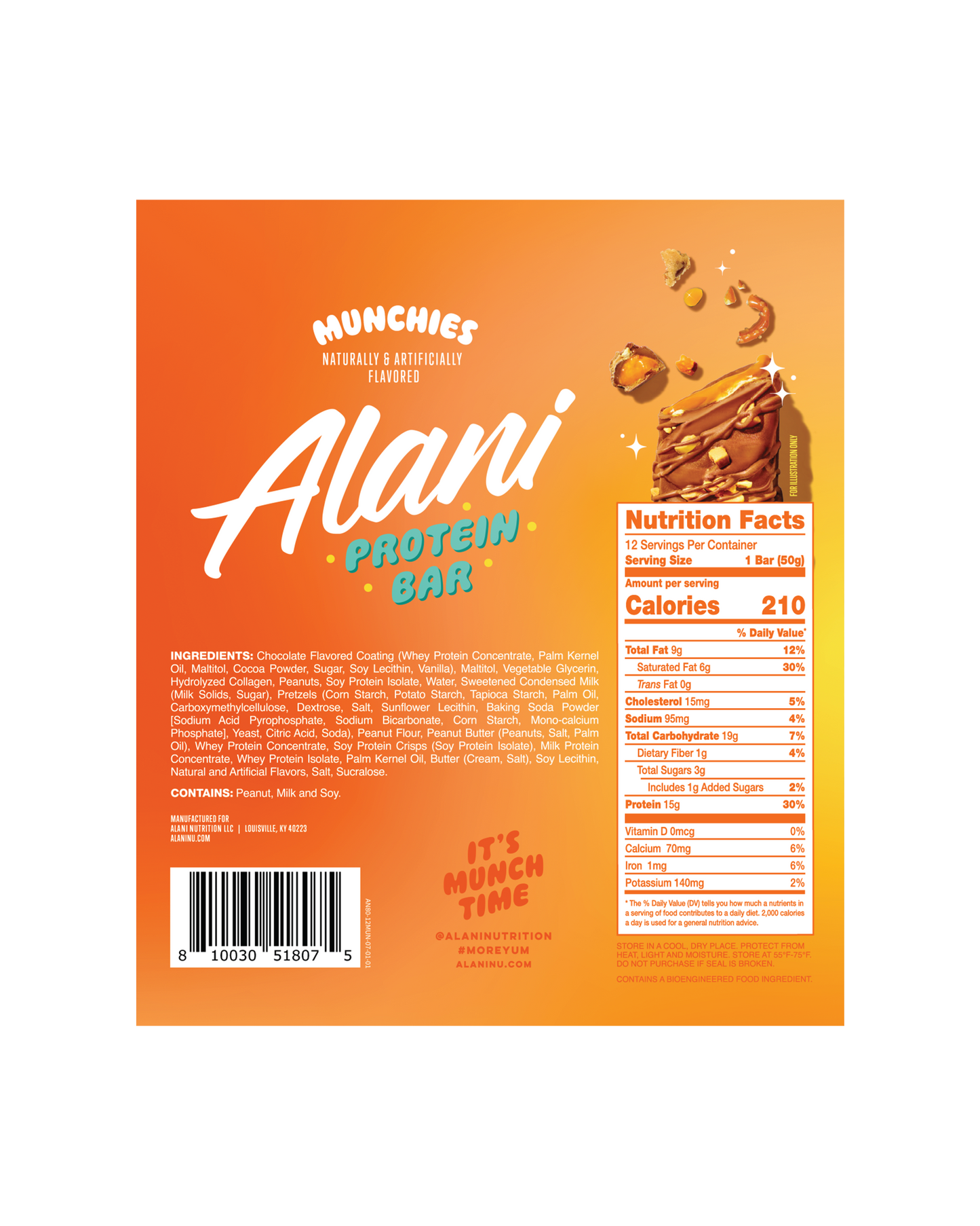 Munchies Protein Bars with Sweet and Salty Flavors - 12-Pack