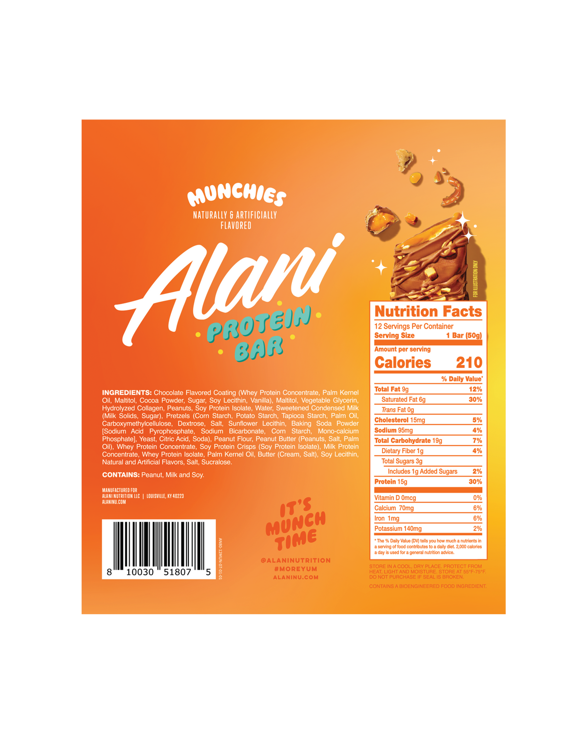 Munchies Protein Bars with Sweet and Salty Flavors - 12-Pack