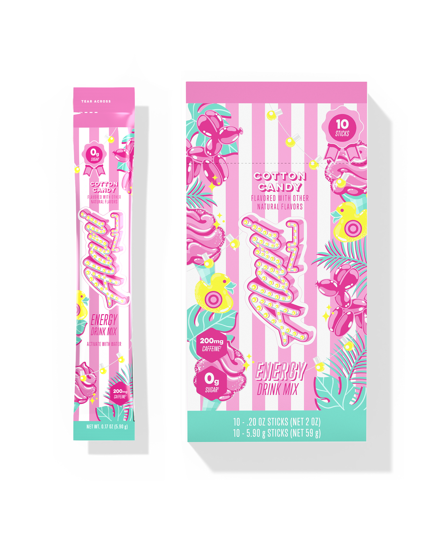 Cotton Candy Energy Drink Sticks, 10-Pack