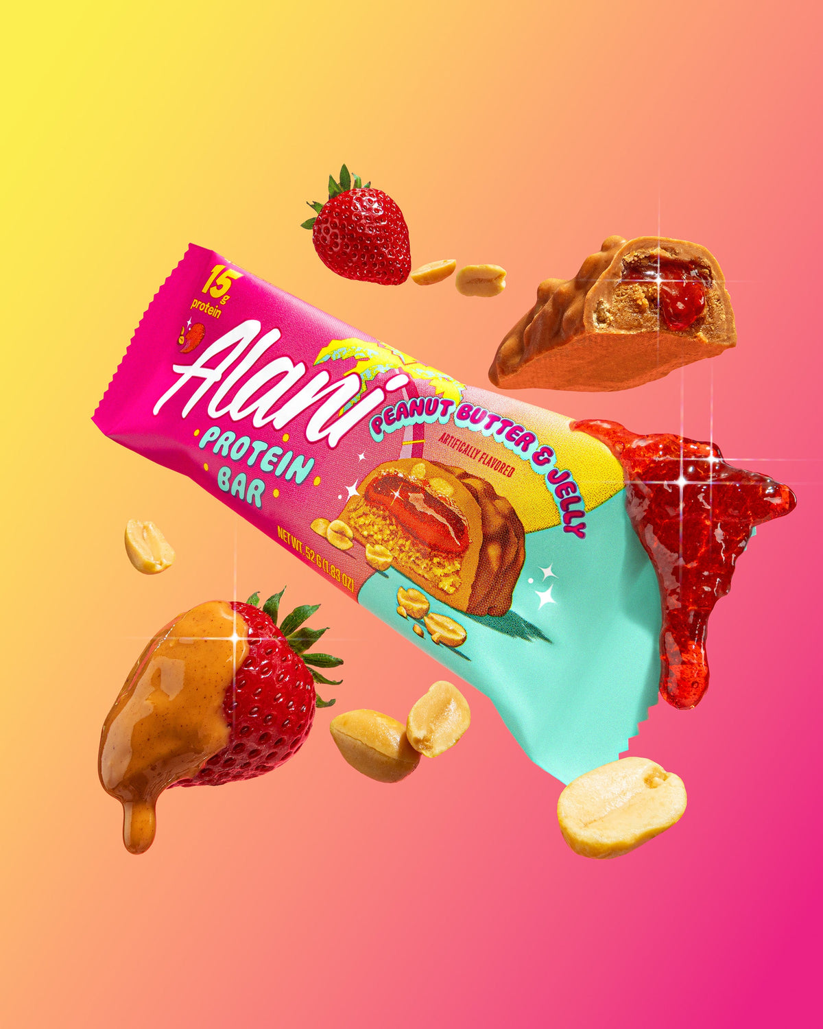 Peanut Butter and Jelly Protein Bars - 12-Pack