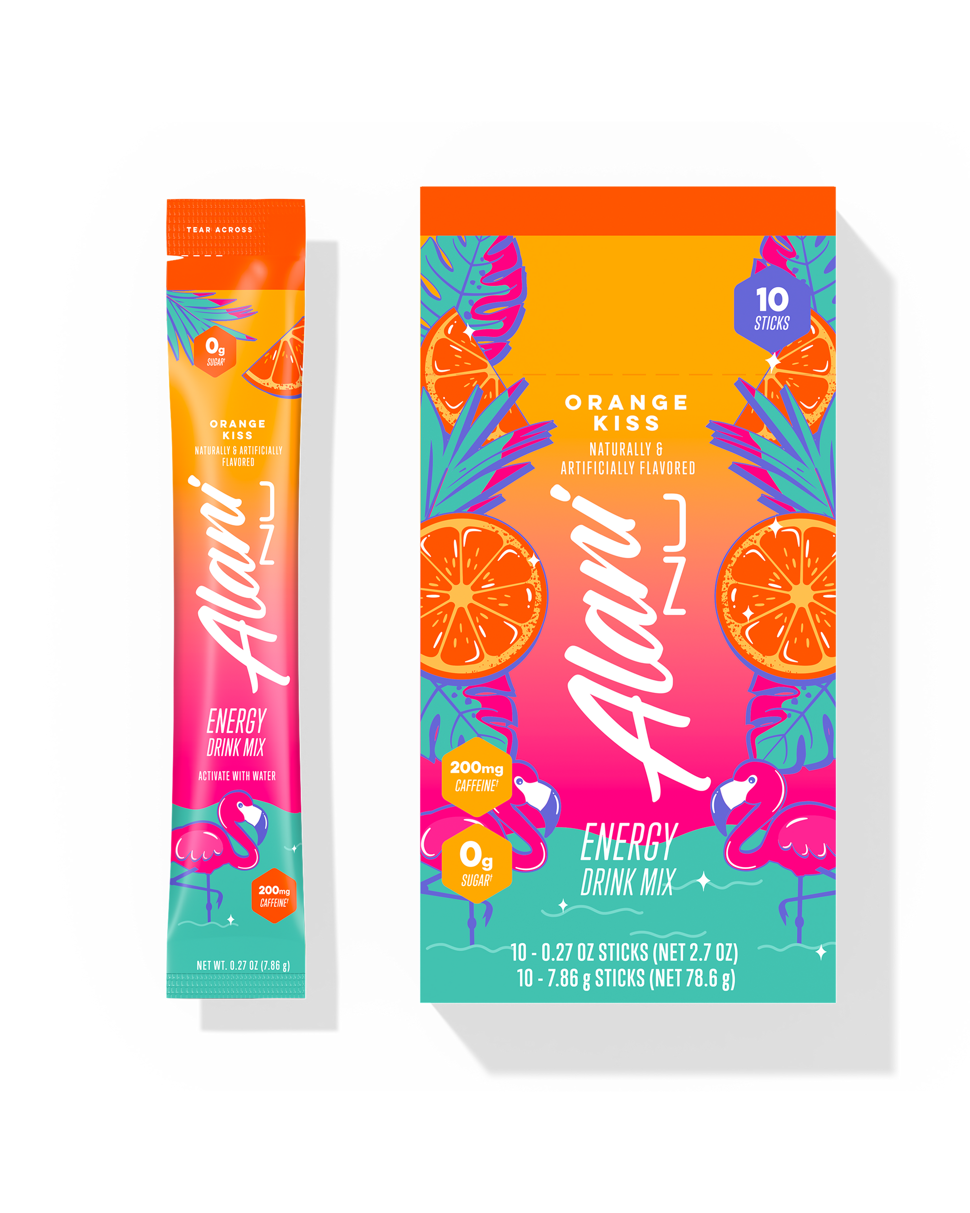 Orange Kiss Powdered Energy Sticks - 10-Pack