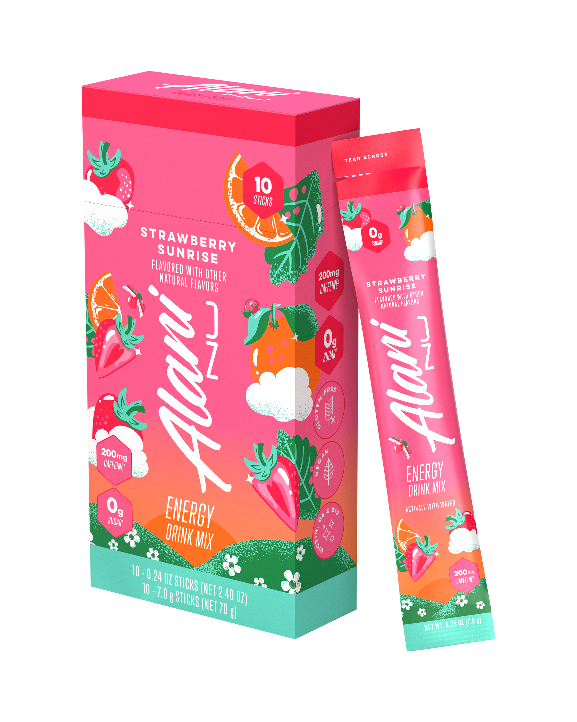 Strawberry Sunrise Energy Sticks, 10-Pack