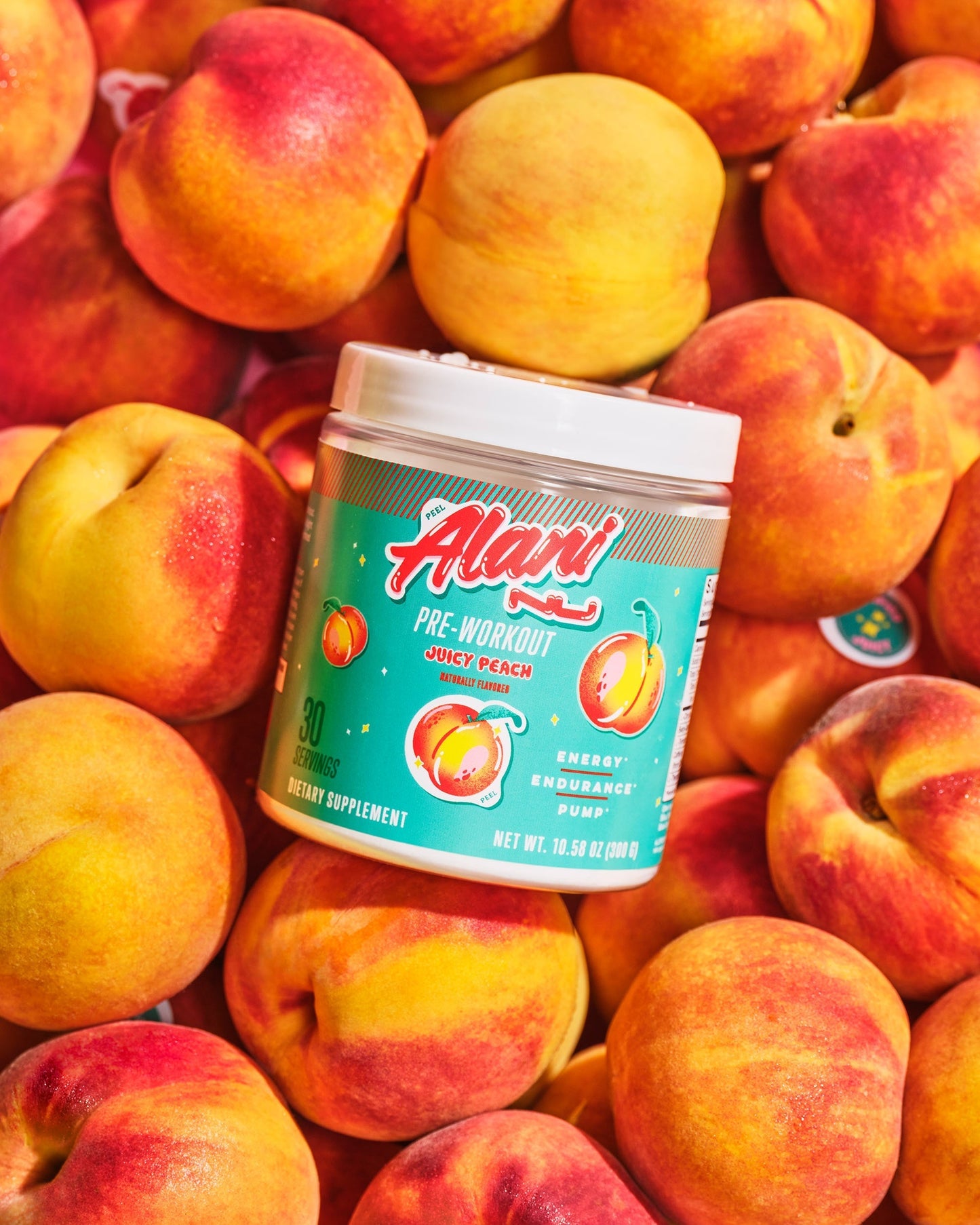 Juicy Peach Pre-Workout Powder, 30 Servings