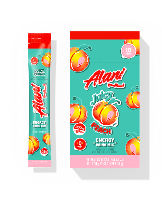 Juicy Peach Powdered Energy Sticks - 10-Pack