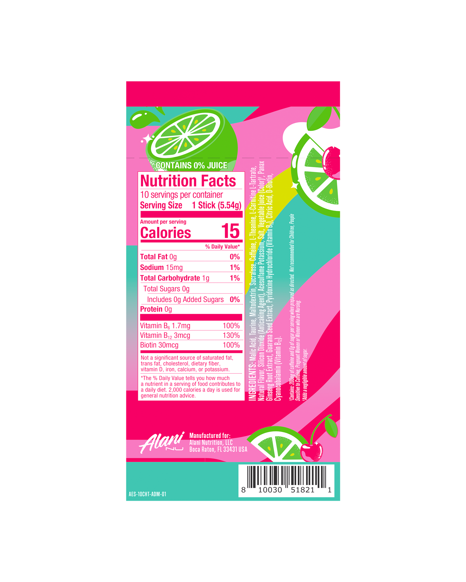 Cherry Twist Powdered Energy Sticks - 10-Pack
