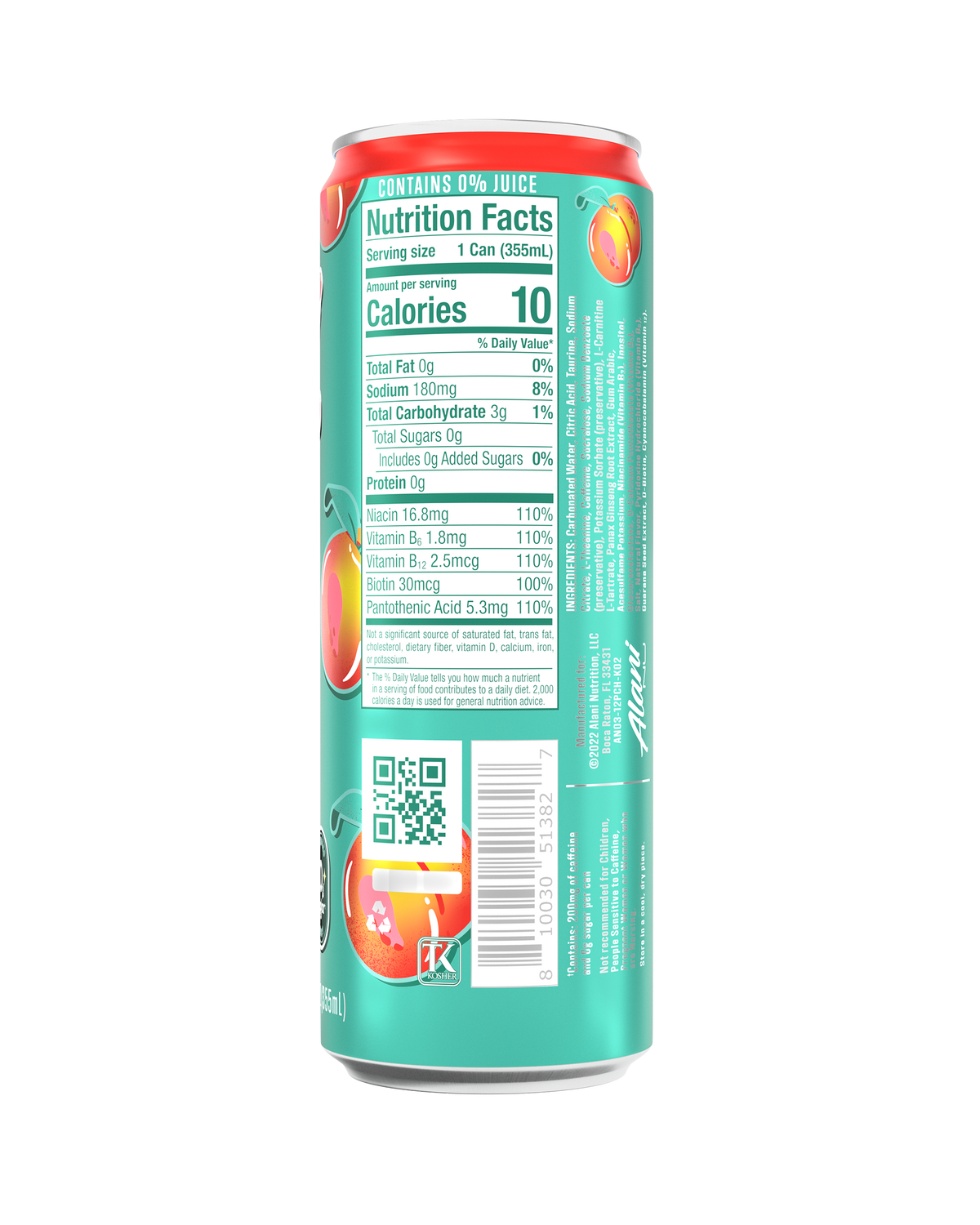 Juicy Peach Energy Drink - 12-Pack
