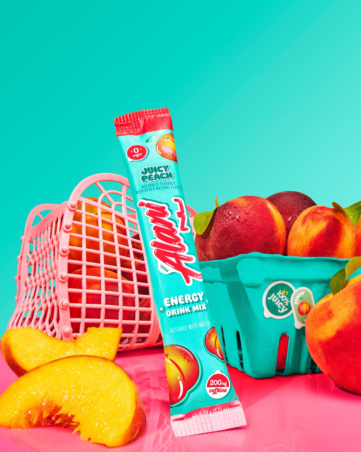 Juicy Peach Powdered Energy Sticks - 10-Pack
