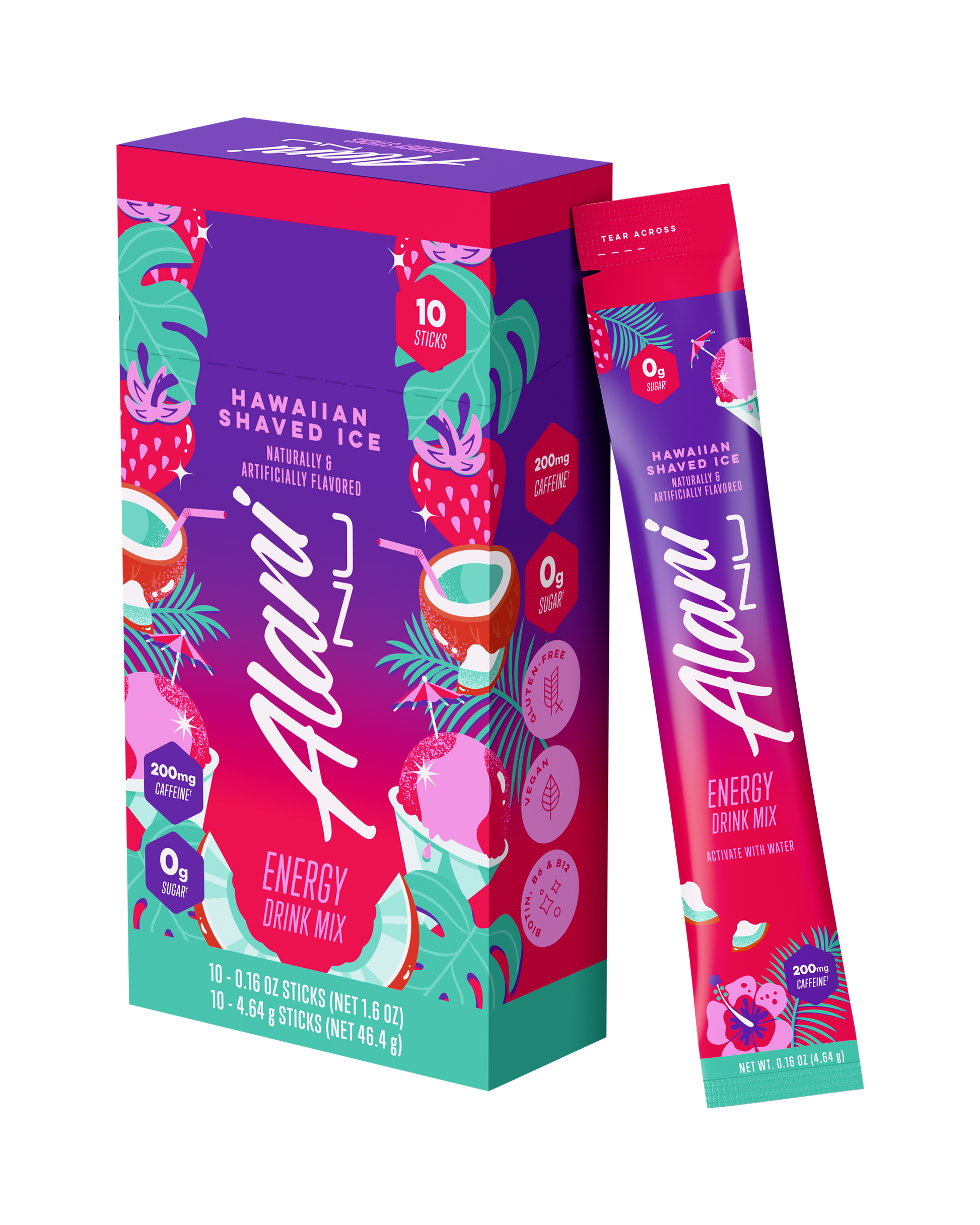 Hawaiian Shaved Ice Energy Sticks - 10-Pack