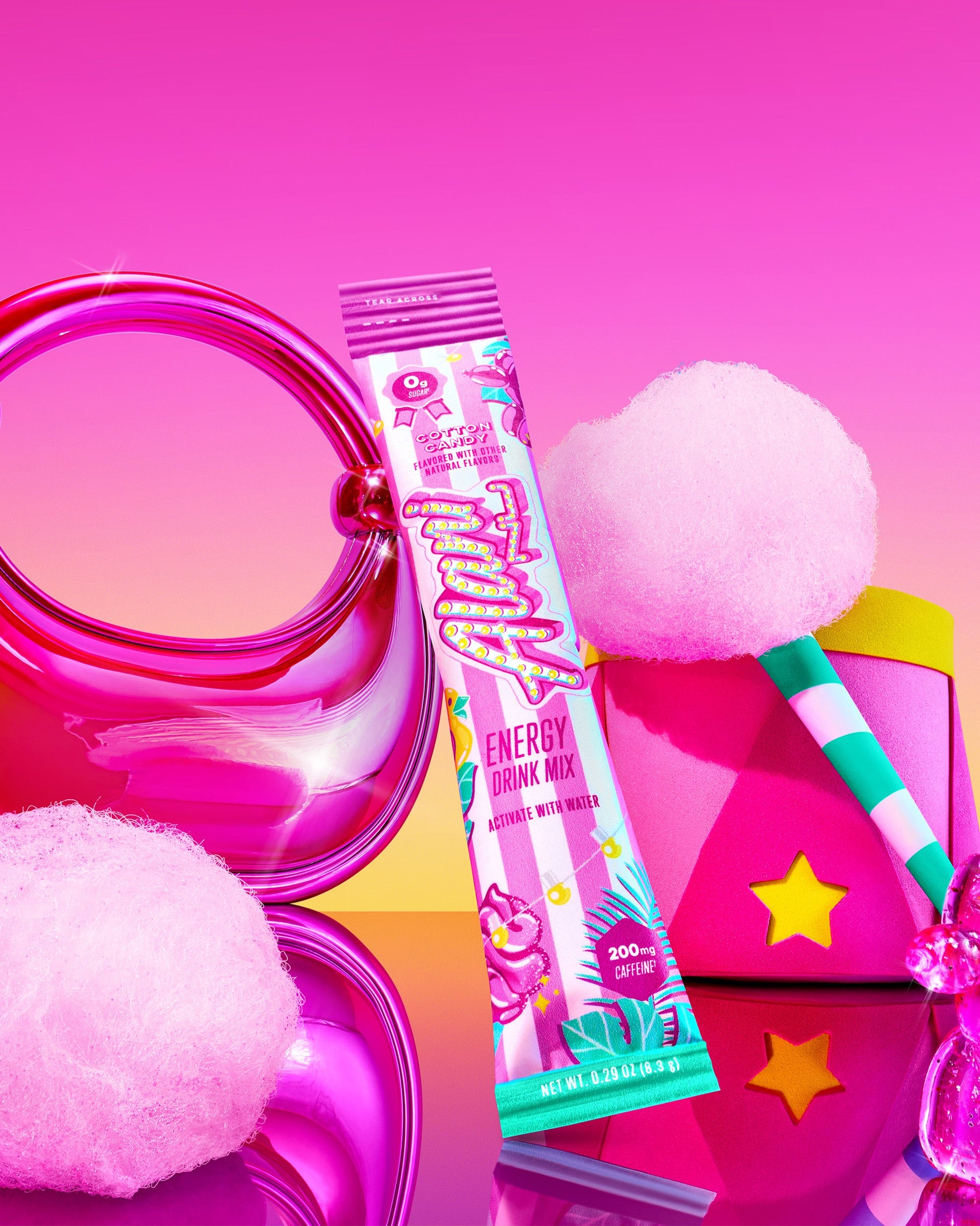 Cotton Candy Energy Drink Sticks, 10-Pack