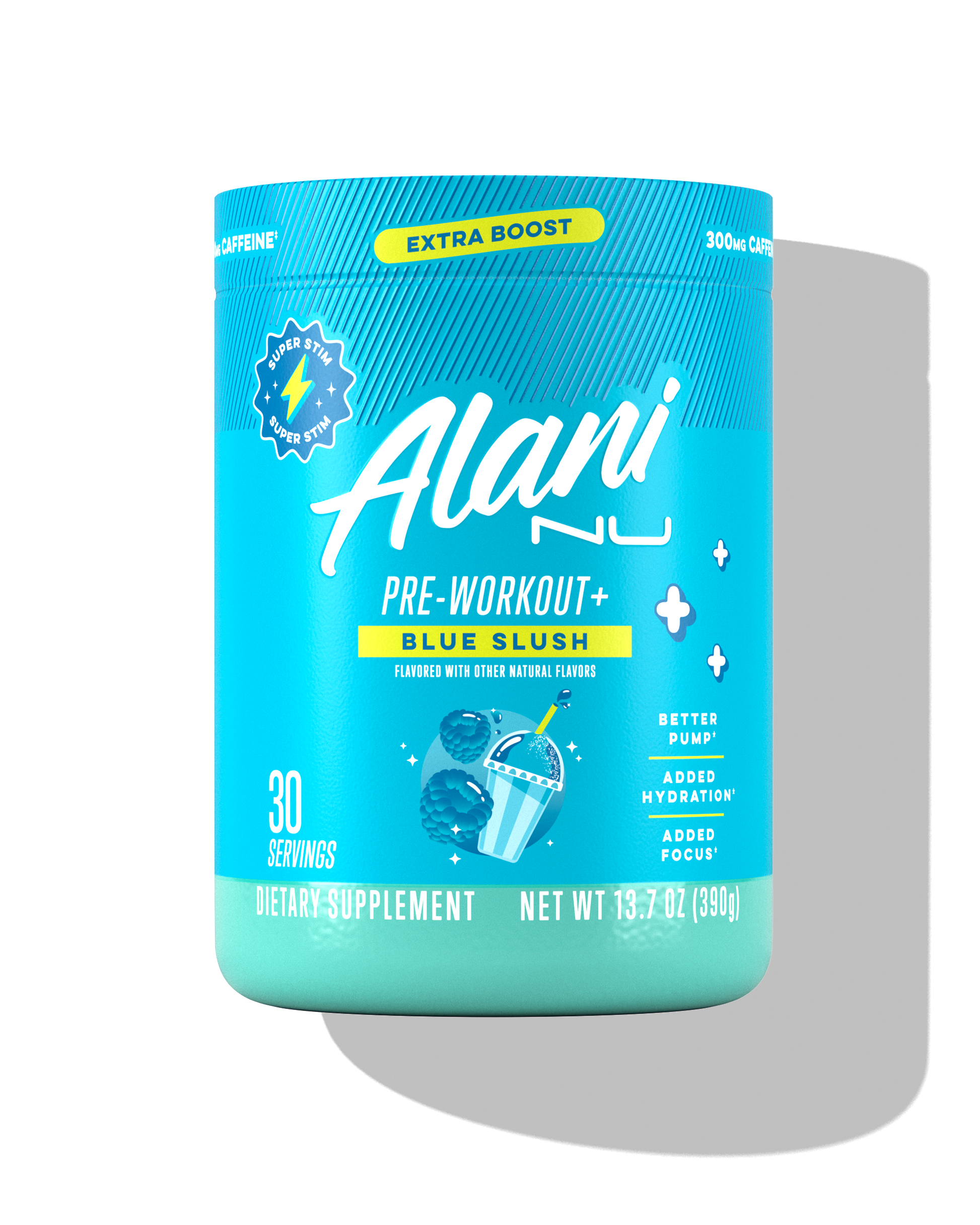 Blue Slush Pre-Workout+ Powder, 30 Servings